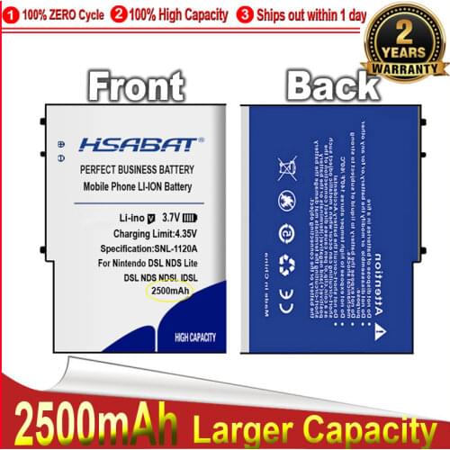 HSABAT 0 Cycle 2200mAh Battery for Nintendo DSL for NDS Lite for DSL NDS DSLNDS Replacement Accumulator