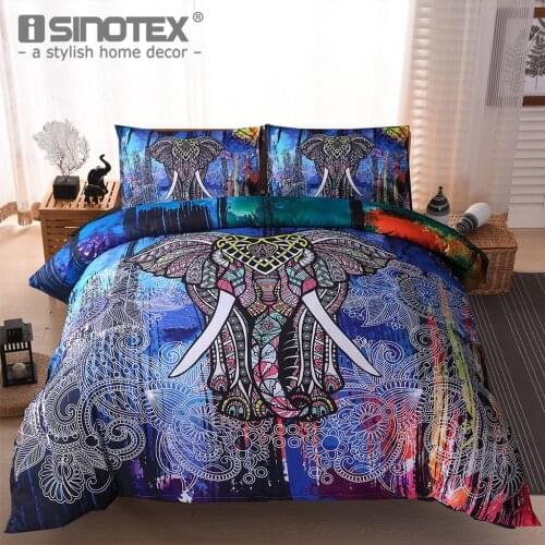 Bedding Sets Quilt Cover Pillow Cover Pillowcase Western Polyester Reactive Printing Sanding Decoration Bedroom Home 3 PCS