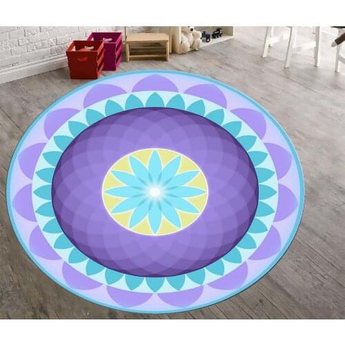Mandala 9 Patterned Round Carpet,Non Slip Floor Carpet,Kitchen Rug,Teens Carpet,Corridor Rug, area Rug Modern Carpet