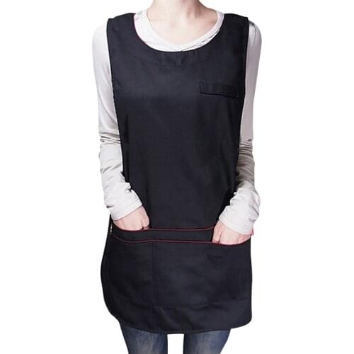 Cooking Apron for Men Women Adjustable Buttons with 2 Pockets Workwear Tabard Apron Bakery Coffee Apron Kitchen House Supplies