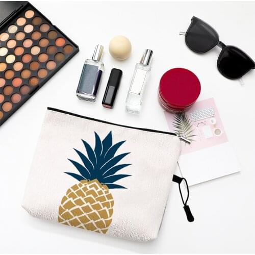 Summer Pineapple Design Women Makeup Bags Travel Cosmetic Bag Pouch Toiletries Organizer Cases