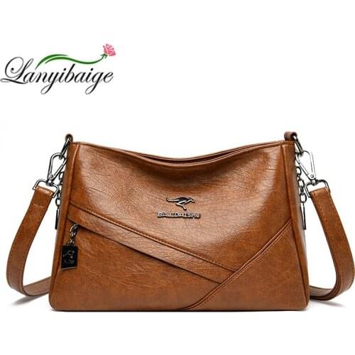 Summer Womens High Quality PU Leather Tote Bag Stitching Style Large Capacity Casual Retro Womens One-Shoulder Messenger Bags
