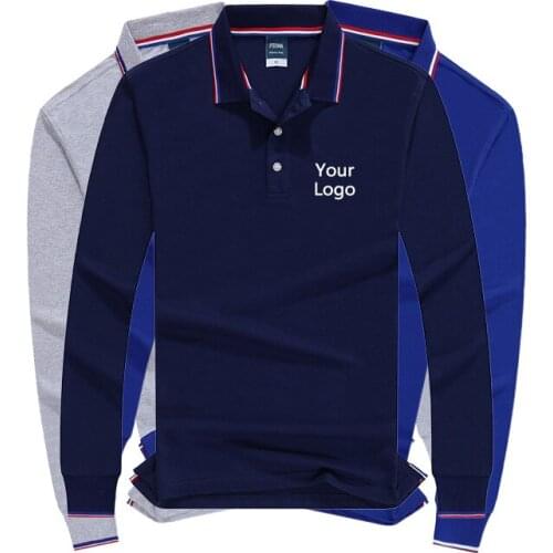 2019 Autumn Men Polo Shirt Long Sleeve Streetwear Sport Jerserys Custom Printing Logo Text Women Casual Golf Shirts Polos Homme