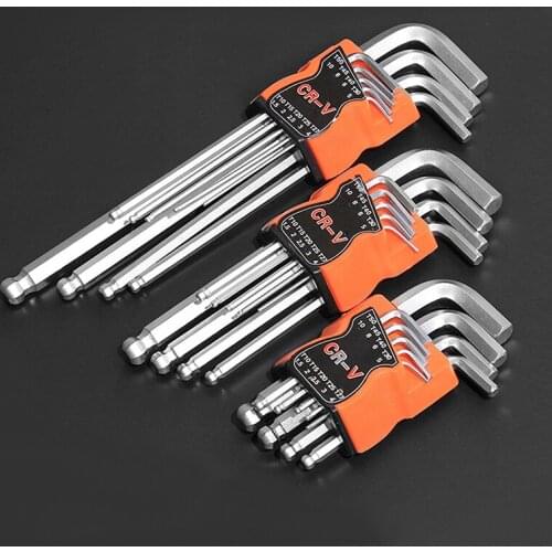 9pcs Universal Hex Key Wrench Set Double End Allen Wrench 1.5mm-10mm Chromium Vanadium Steel Hexagon Spanner Set Hand Tools