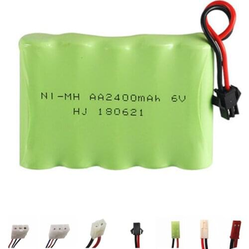 6v 2400mah NiMH Battery For Rc toys Cars Boats Guns Tanks Robots NI-MH AA 6v Rechargeable Battery Pack for rc boats