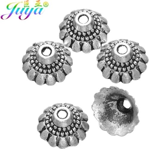 Wholesale 100pcs Antique Silver Color Hole Spacer Beads Caps DIY Handmade Beadwork Beads Jewelry Findings Earrings Accessories