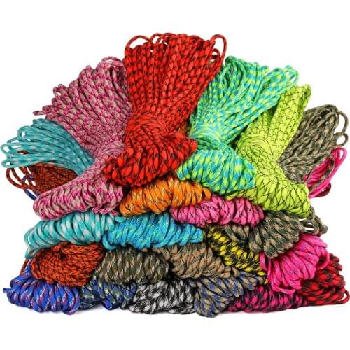 550 Paracord Parachute Cord Lanyard Tent Rope 5mm 7 Strands 100FT/Roll Paracord For Hiking Camping 5 Rolls
