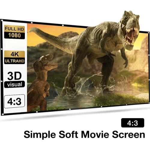 150 Inch 4:3 Portable Folding Movie Screen HD Crease-resist Indoor Outdoor Projector Screen For Home Theatre Soft Movie Screen