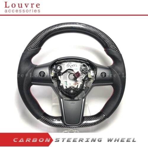 Real Carbon Fiber steering wheel For Tesla model 3 universal Replacement original steering wheel