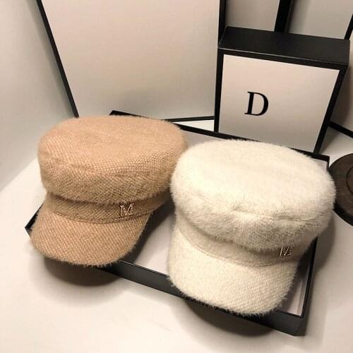 HT105 Autumn Winter Hats for Women Solid Plain Octagonal Newsboy Cap Ladies Casual Wool Hat Winter Beret Women Painter Cap