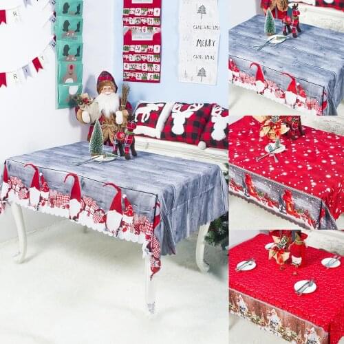 1Pc 150x180cm Christmas Themed Table Cloth Rectangle Printing Xmas Desk Cover Party Dinner Table Decoration