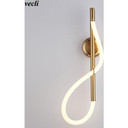 Modern Led Wall lamp Nordic Bedroom Bedside Reading Lamps gold Corridor Stairs Aisle Bracket Light Home Decoration Luminaire