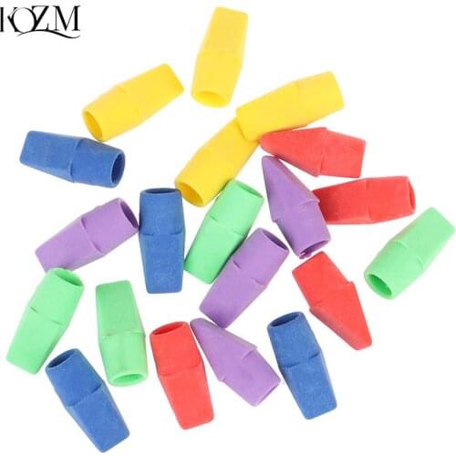 20 PCS Erasers Pencil Top Eraser Caps Chisel Shape Pencil Eraser Toppers Student Painting Correction Supplies Stationery
