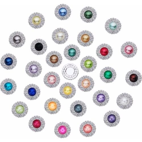Rhinestone Buttons DIY pearl 20mm Invitation flatback Accessory DIY craft wedding scrapbook Free shipping 50PCS/Lot BTN-5228