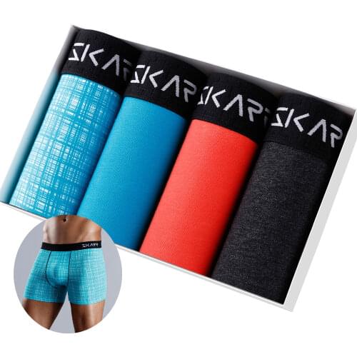 4pcs Lots Print Man Underwear Camouflage Cotton Mens Panties Sexy Boxers Gay Underpants Boxershorts For Male Shorts Calecon