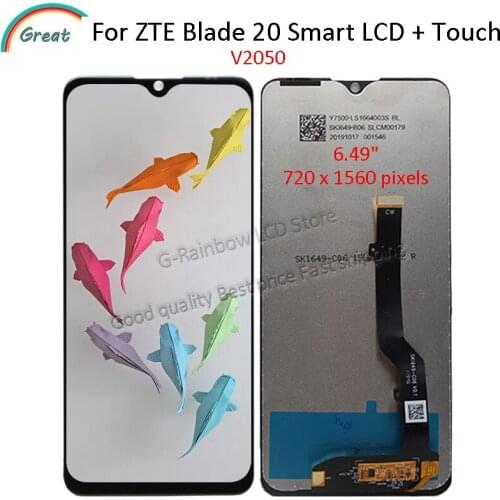 6.49'' For ZTE Blade 20 Smart V2050 LCD Display Touch Panel Glass Screen Digitizer Assembly Replacement For Blade 20Smart LCD