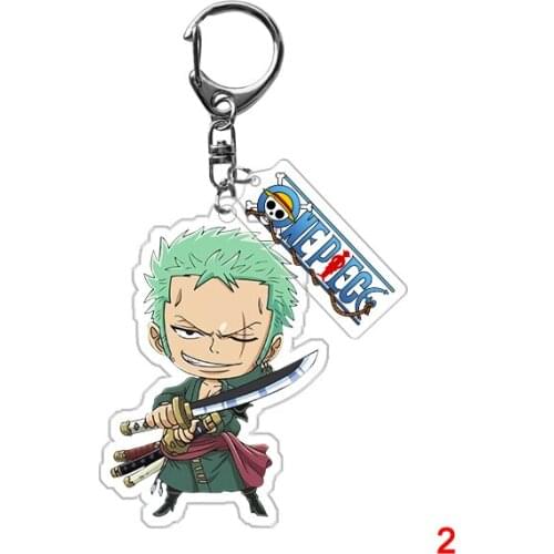 1pc Anime Pirate King Keychain Roronoa Zoro Cartoon Figures Acrylic Pendant Bag Accessory