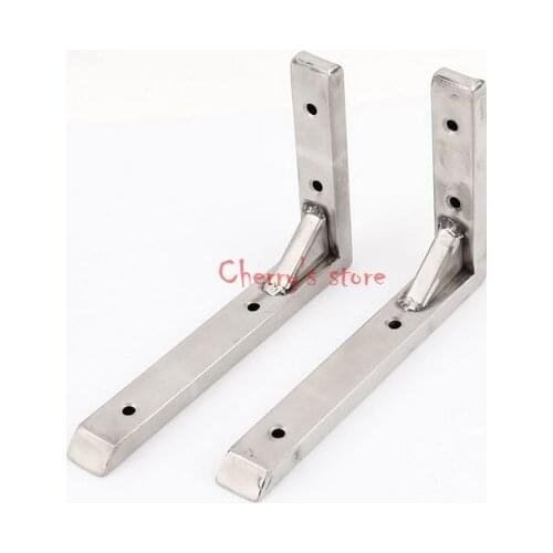2 Pcs Stainless Steel L Shaped Angle Bracket Corner Brace Supports 150mm x 100mm