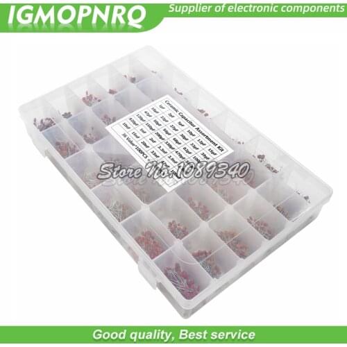 3600PCS/lot 1PF-100nF Ceramic Capacitor Assortment Kit 10PF 22PF 33PF 47PF 100PF 330PF 470PF 1NF 10NF 47NF 50V Capacitors set