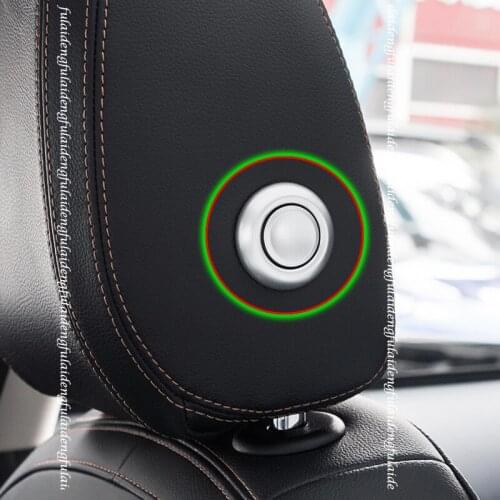 4pcs For Jaguar F-PACE 2016-2020 Interior Carbon Fiber Silver Car seat headrest button adjustment trim cover Car Accessories