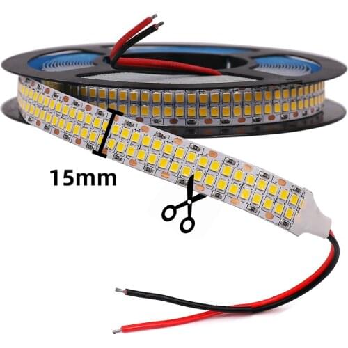 50m 480Leds/m SMD 2835 Led Strip Double Row Flexible Led stripe 24V 12V 5M 2400Leds 240 leds/m 1200 Leds Led Tape Brightness