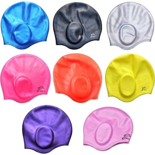 8 Color Adults Swimming Caps Men Women Waterproof Swim Pool Cap Long Hair Ear Protect Large Natacion Silicone Diving Hat