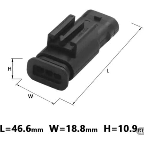 Free shipping 10/20/25/50 pcs 3 pin waterproof connector with 15 cm 20AWG wire
