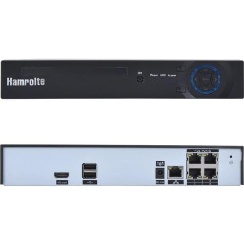 CCTV NVR 4CH H.265 POE NVR Max 4K Output For IEEE802.3af 48V POE IP Camera Support Motion Detection Remote Access Xmeye Cloud