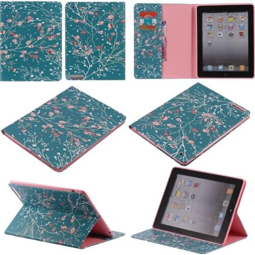 For Apple iPad Pro 9.7'' apricot Tree PU Leather Stand Wallet Case Cover for Apple iPad air 3 2 ipad mini 4 iPad 2 3 4 5 6 Case