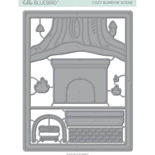 JMCRAFT Long Rectangular Strip House Background Card Metal Cutting Dies Scrapbooking Stencil Cut Die DIY Card Crafts Handmade