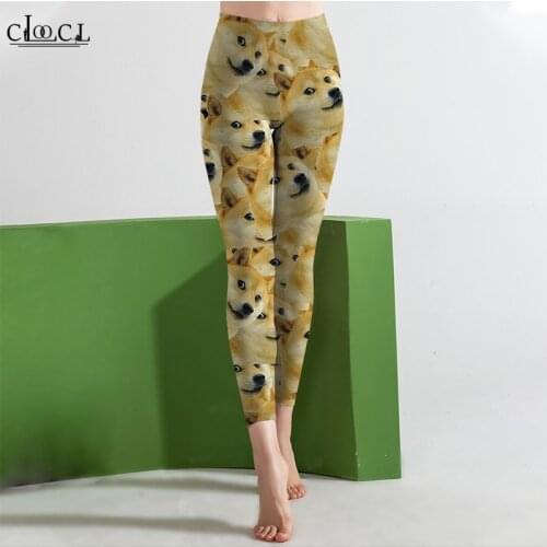 CLOOCL Womens Leggings Best Friend Shiba Inu Dog Printed High Waist Elasticity 3D Fashion Sweatpants for Women Fitness Pants
