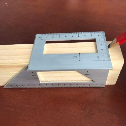 Aluminum Alloy Wooden Square Multifunction Ruler 45 90 Degree Gauge Rule Woodworking Tools Fast Shipping