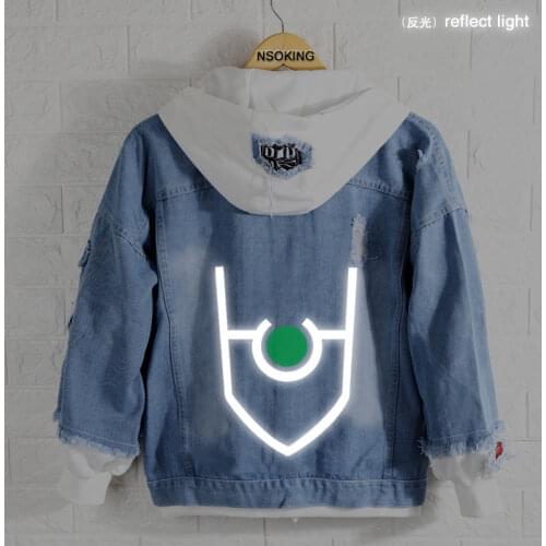 The rising of the shield hero Tate no Yuusha hoodie Anime cosplay coat reflect light jacket spring autumn men Jeans Outerwear