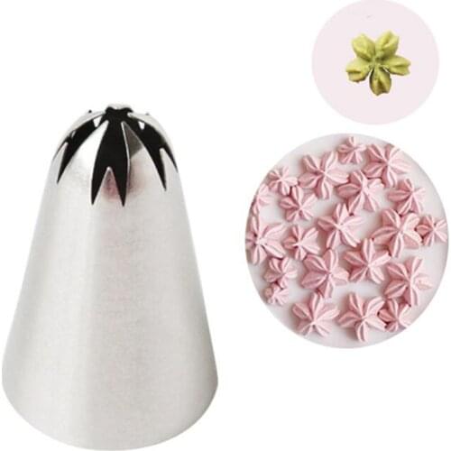 #2F Cherry Flower Stainless Steel Piping Icing Nozzle Fondant Jelly Cream Pastry Baking Tips Cake Making Tools Dessert Decor