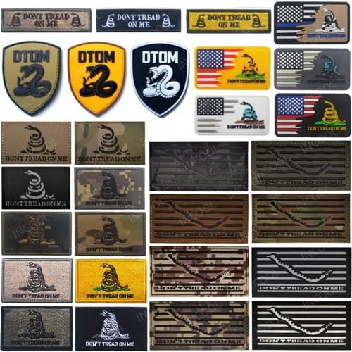 Infrared IR Reflective US Flags DTOM Embroidery Patch Animal Fox Snake Tactical Badges PVC Embroidered Patches Glow in Dark