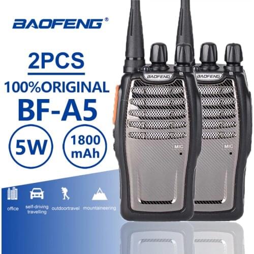 2pcs Baofeng Bf-A5 Walkie Talkie UHF Ham Radio Station A5 Portable Two Way Radio Outdoor Hunting Radio Transceiver Bf-888s Plus