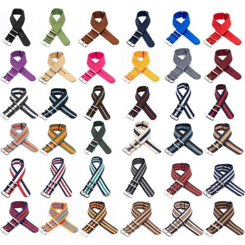 Nylon Straps Silver Buckle 18MM 20MM 22MM 24MM Canvas Watchband Accessories For NATO Zulu Watch Replacement Bracelet Men Women