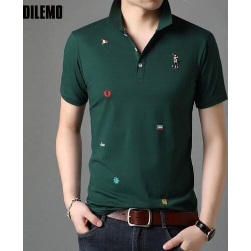 Polo Shirt Men New Summer Brand Turn Down Collar Top Quality Designer Short Sleeve Casual Tops Fashions Man Clothing 2021