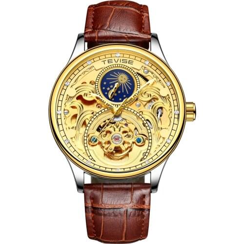 Tevise Top Brand Automatic Watch Men Mechanical Watches Hollow Skeleton Self-winding Male Luxury Sport Wrist Relogio Masculino