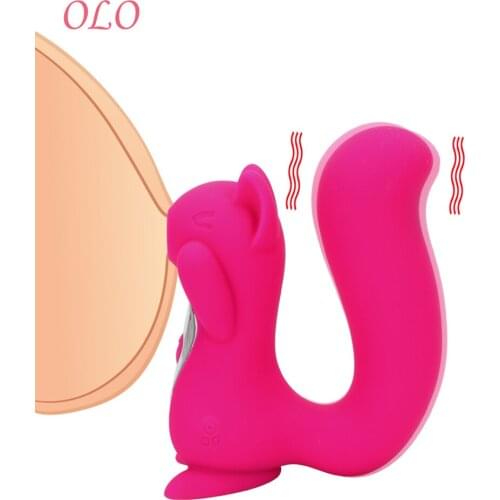 OLO Tongue Vibrator Squirrel Sculpt 10 Frequency Vibration 10 Frequency Sucking Clitoris Licking Stimulator Nipple Sucker