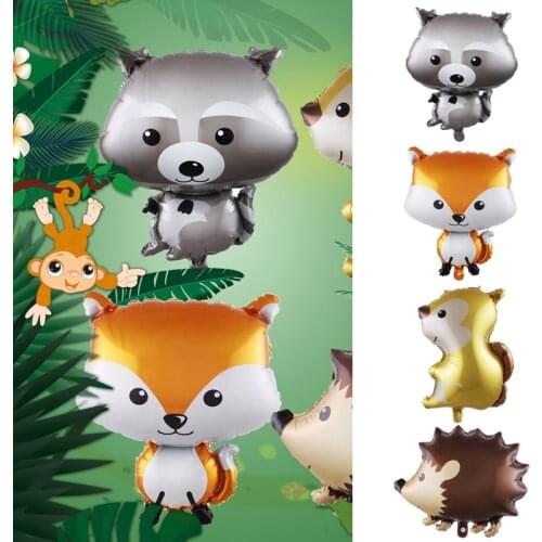 1PC Cartoon Animal Shape Aluminum Film Balloon FOX Squirrel Birthday Party Baby Shower Event Party Supply Animal Balloon