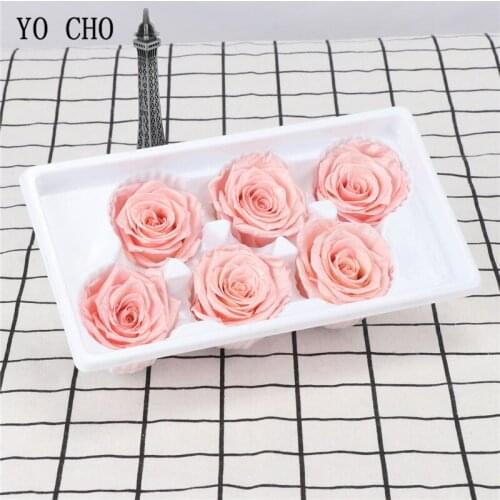 YO CHO Preserved Flowers High Quality Eternal Roses Valentines Day New Year Mothers Day Gifts Gilding Immortal Rose 6 Heads