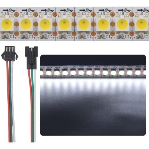 1M/5M 30/60/144LEDs/m DC5V SK6812 Warm White 3500K /White 6000K led pixel strip,Addressable IP30 Non-waterproof,WHITE PCB