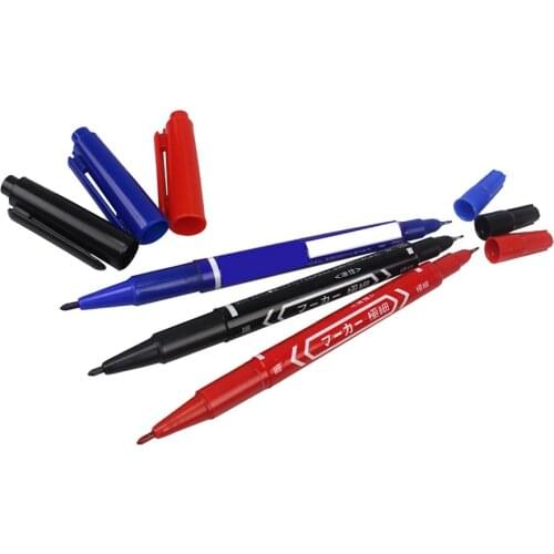1pc CCL Anti-etching PCB Circuit Board Ink Marker Double Pen Repair CCL Printed Circuit Diagram DIY PCB Pen BlUE RED BLACK