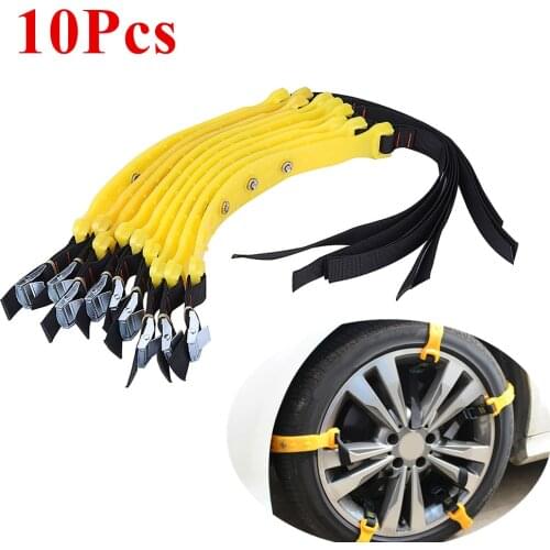 10pcs 185-225mm Tire Anti-skid Adjustable Tire Belt Snow Car Security Tyre Chains Universal for Car Truck SUV Car Accessories
