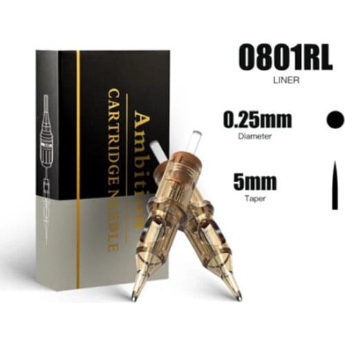 20pcs Tattoo Cartridge Needles 1RL 3RL Round Liner Permanent Makeup Needles 0.25mm SMP&PMU