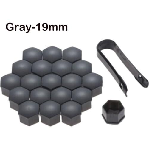 20Pcs Car Wheel Screw Covers 19mm Auto Tyre Nut Caps With Removal Tool Bolt Rims Special Socket Car Styling Black