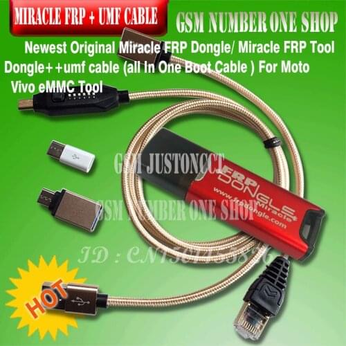 2020 Newest Original Miracle FRP Dongle / Miracle FRP Tool Dongle + umf all In One Boot Cable FOR Moto Vivo eMMC Tool
