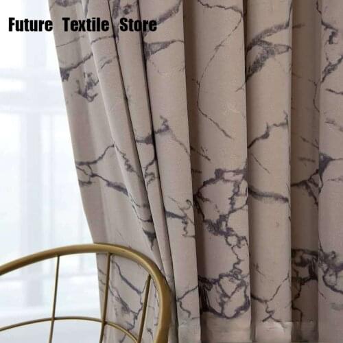 2021 New Nordic Marble Pattern Velvet Blackout Curtain Cloth High-end Villa Cloth Curtains for Living Dining Room Bedroom