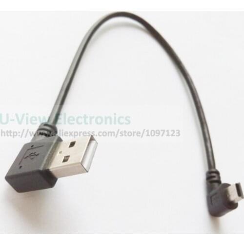 90 Degree Right Angled Mini USB 5Pin Male to Left USB 2.0 Male Data Charge Connector Cable About 25CM/Free DHL Shipping/300PCS